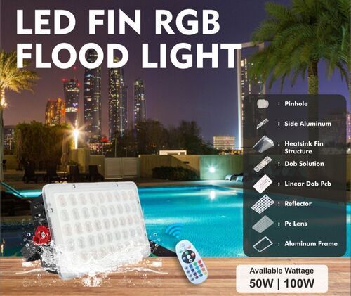 Led Fin Rgb Flood Light - Input Voltage: 220 Volt (V)