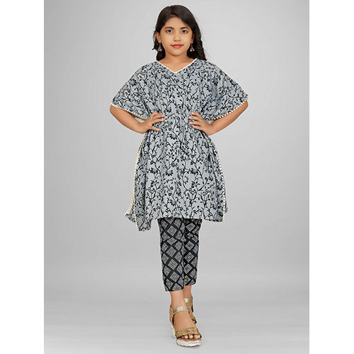 Girls Kaftan With Bottom Set