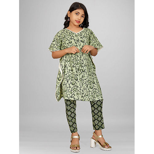 DNO-036 Girls Kaftan With Bottom Set