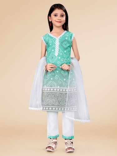 Girls Sky Blue Kurta Set