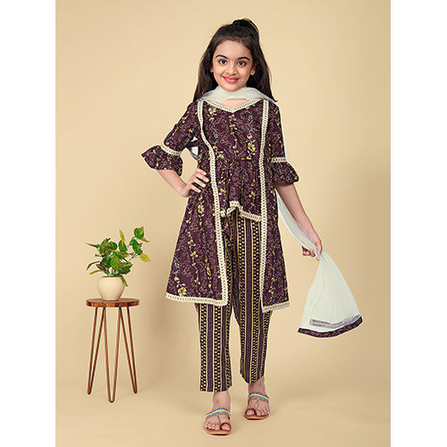 Party Wear Kids Indo Western Shrug Set, Cotton