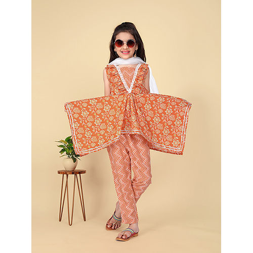 Girls Ethnic Wear Printed Cotton Pyjamas Set Age Group: 4-14 Years