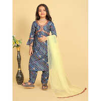 Bhandhni Kurta Set For Kids - Washable Fabric, Customized Size | Multicolor, Long Sleeve, Vibrant Printed Pattern For Every Occasion