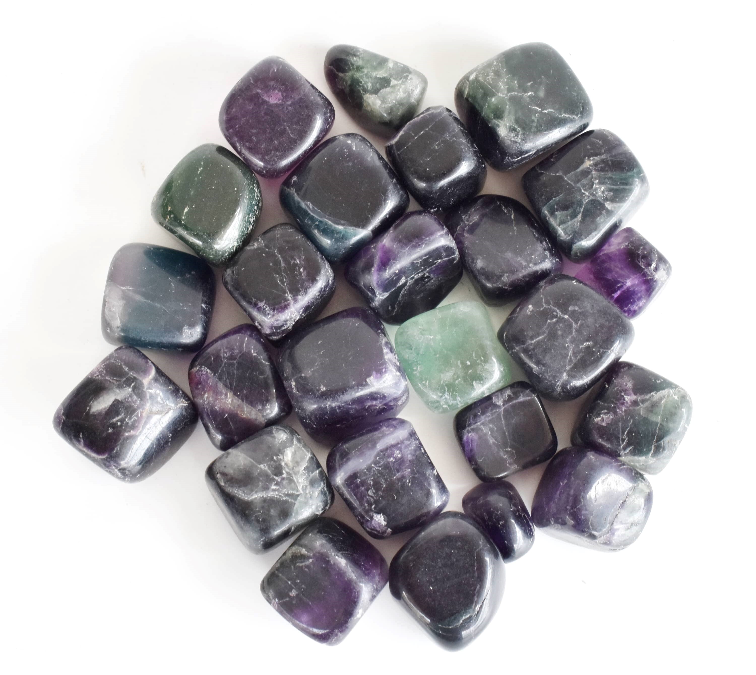 Multi Fluorite  Tumbled, Healing Crystal Tumbled Stones