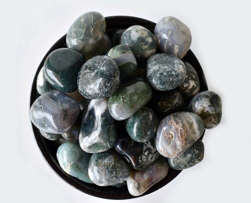 Moss Agate  Tumbled, Healing Crystal Tumbled Stones