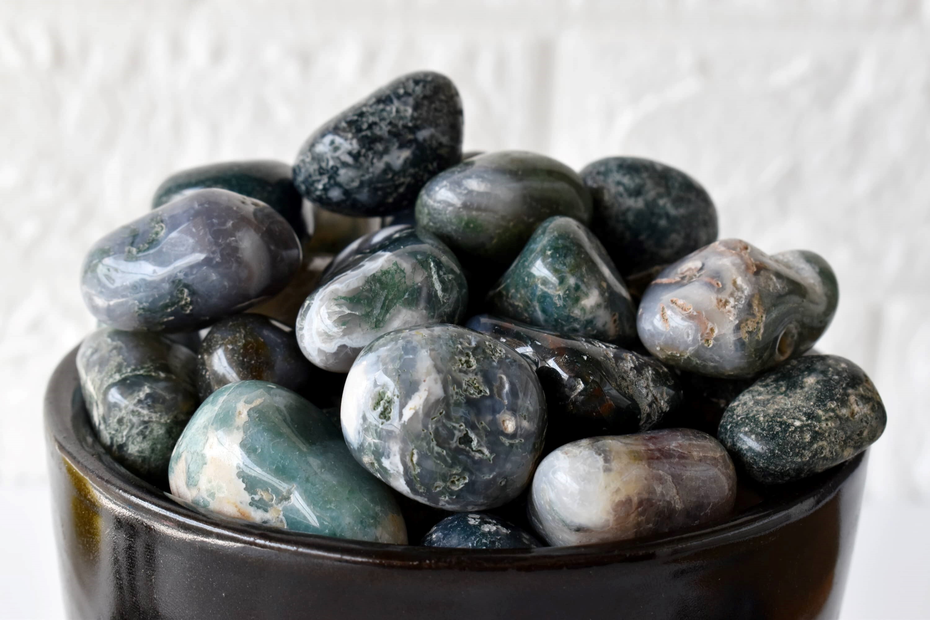 Moss Agate  Tumbled, Healing Crystal Tumbled Stones