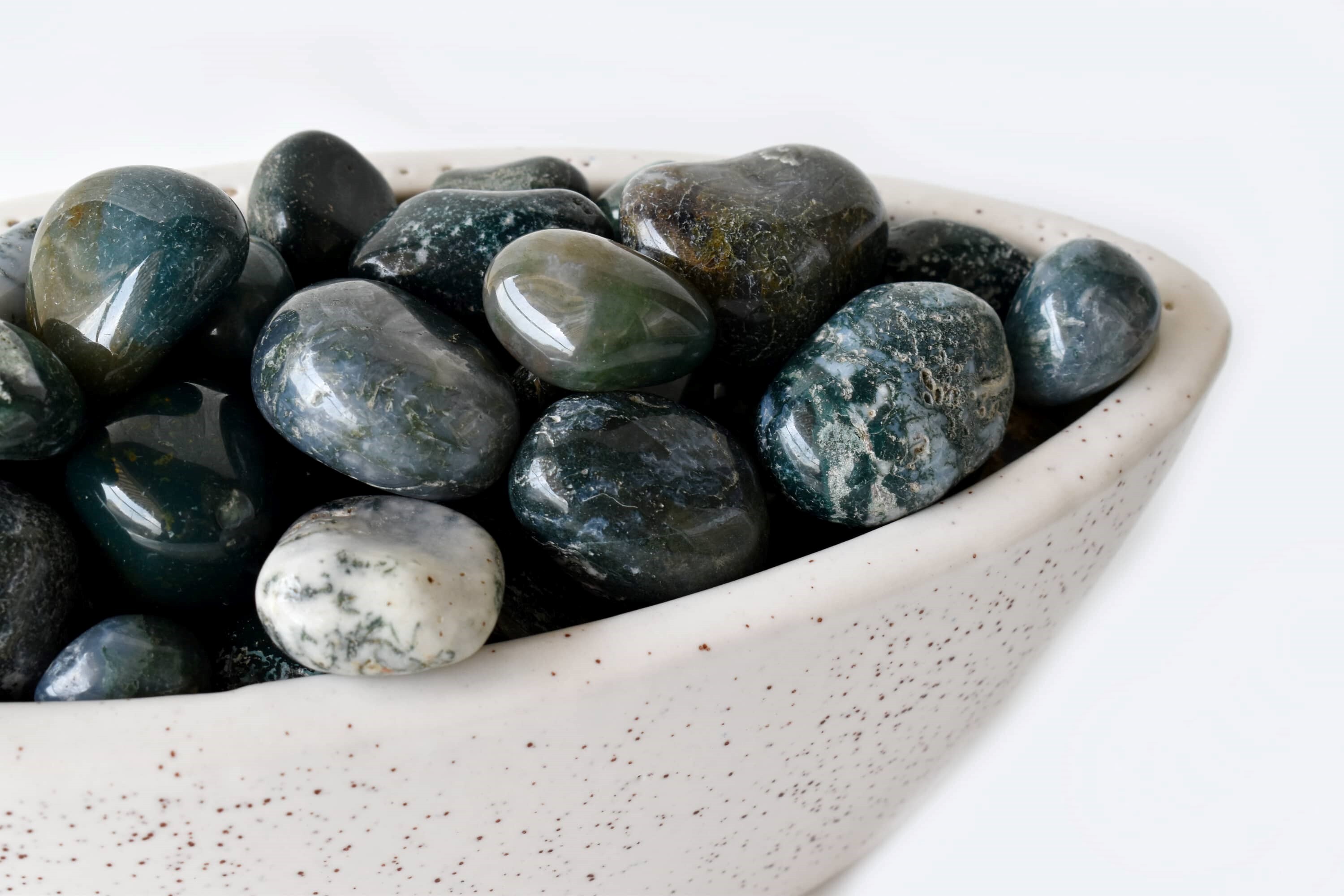 Moss Agate  Tumbled, Healing Crystal Tumbled Stones