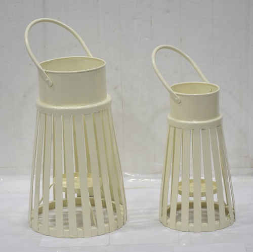 Metal White Powder Coat T-Light Set