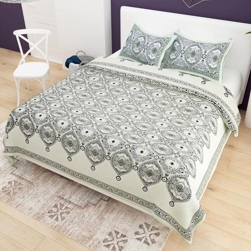 King Size Sanganeri Printed Cotton Bed Sheets