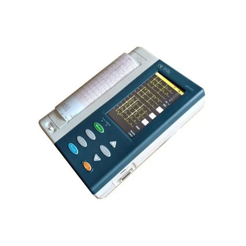 White And Blue Mr 900 12 Channel Ecg Machine