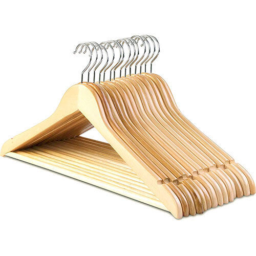 Pack of 12 Wooden Hanger for Clothes Used for Home & Shops