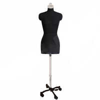 Female Adjustable Metal Wheel Base Black Dress Form Mannequin Dummy for Display & Designer 08'
