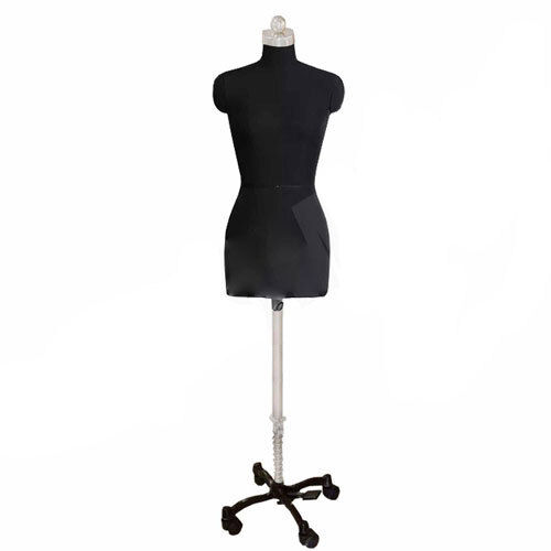 Female Adjustable Metal Wheel Base Black Dress Form Mannequin Dummy For Display & Designer 10' - Age Group: Adults