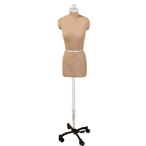 Female Adjustable Metal Wheel Base Beige Dress Form Mannequin Dummy For Display & Designer 14' Age Group: Adults