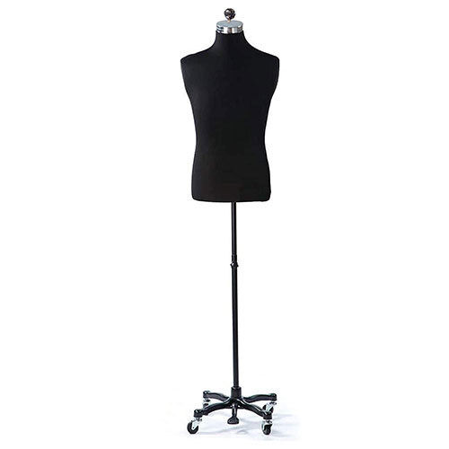 Male Adjustable Metal Wheel Base Black Dress Form Mannequin Dummy For Display & Designer 10' Age Group: Adults