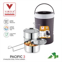 PACIFIC 3 VIRTUE HOMEWARE STAINLESS STEEL LUNCH BOX PACK