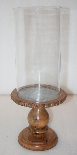 12 Inch Wooden T-Light Holder - Color: Brown