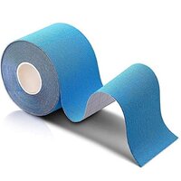 Kinesiology Tape - Cotton & Elastic, 5cm X 5m, Blue | High Stretch Muscle & Joint Support, Pain Relief For Sprains & Strains
