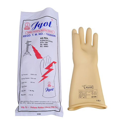 Electrical Shockproof Rubber Hand Gloves 17000 V