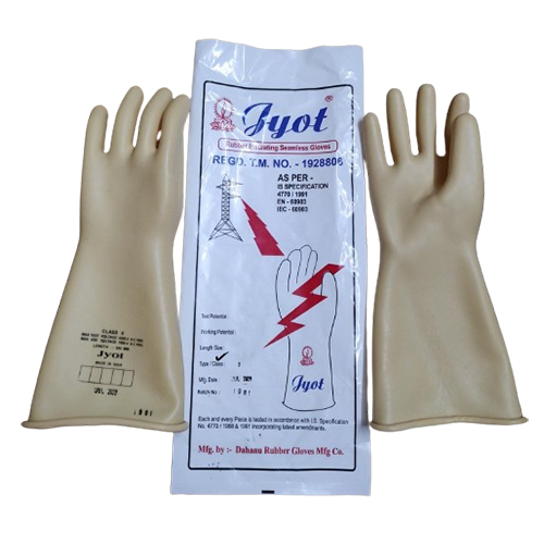 Industrial Dyers White Rubber Hand Gloves - Rubber Material, Full Finger Style, Grey Color, Plain Design | Durable and Flexible Protection for Industrial Use