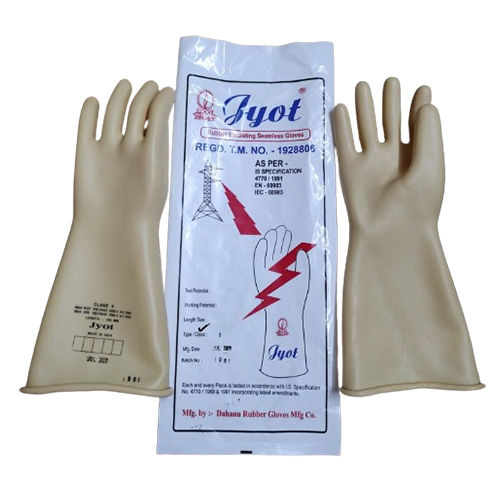 Grey Industrial Dyers White Rubber Hand Gloves