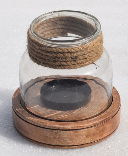 6 Inch Wooden T-Light - Color: Brown