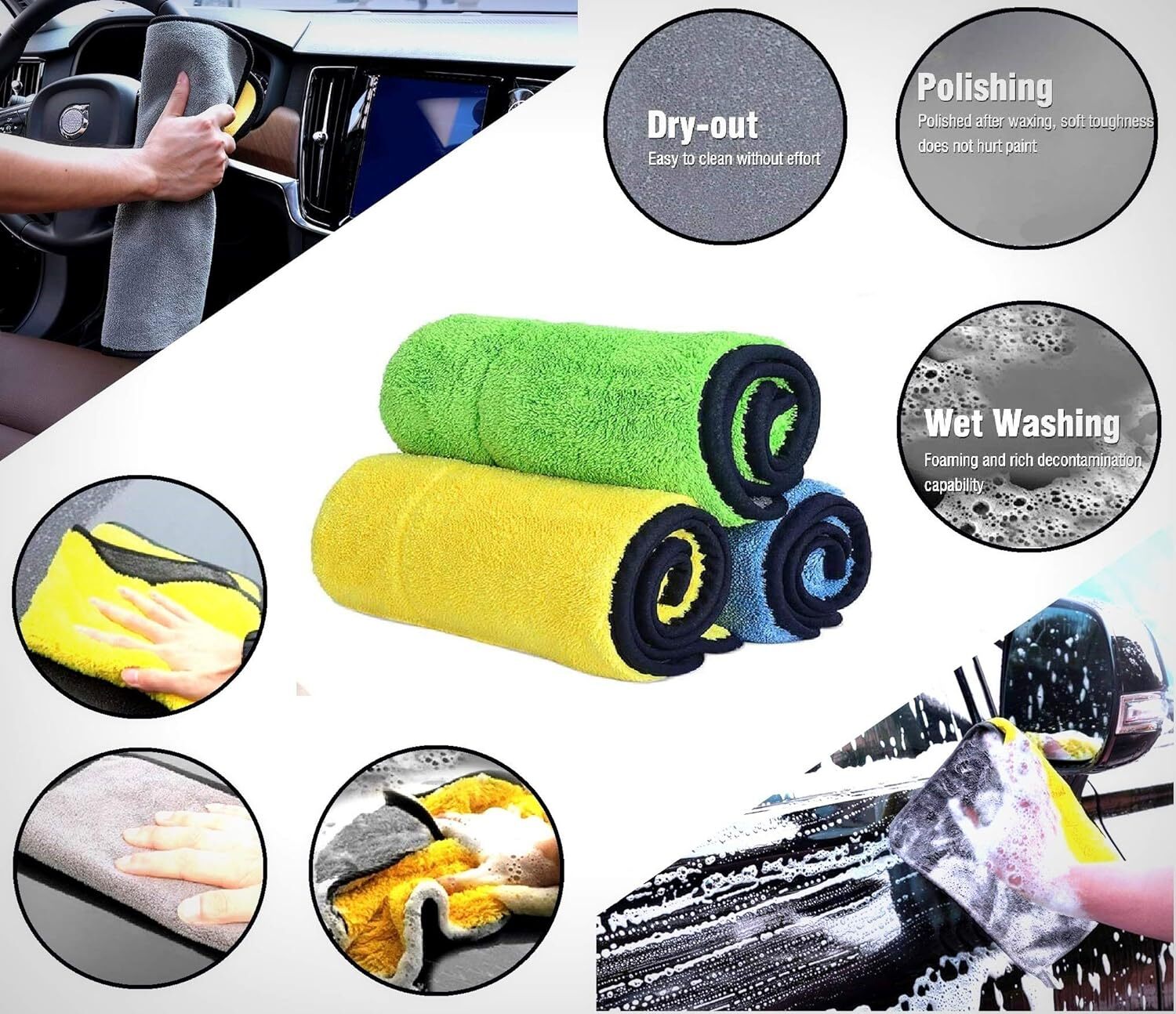 MICROFIBER CAR TOWEL CLEANING CLOTH WASH TOWEL