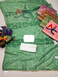 Kashmiri Saree - Embroidered Fabric, 6.30 Feet Length, Full Fancy 6 Color Set | Washable, Quick Dry, Lightweight, Unstitched Blouse Piece, Traditional Use