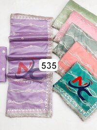 Gharchola Sarees - Unstitched Blouse Piece, 6 Color Set, 6.30 Meter Length | Lightweight, Quick Dry, Washable, Full Fancy Mesh Pattern, Good Strength, Embroidered Texture