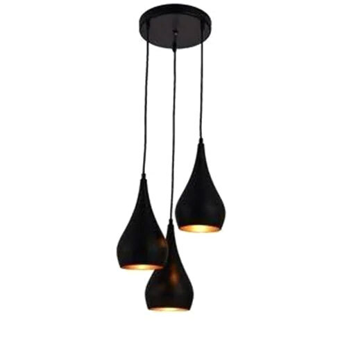Gold Pended Hanging Lights - Metal, 9 x 9 cm, Multicolor | Round Shape, Elegant Design for Industrial Spaces, Versatile Lighting Solution