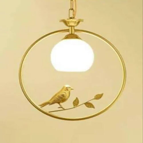 Bird Hanging Lights - Metal, 7 Inches Round Design | Multicolor Finish for Industrial Spaces, Whimsical Illumination Solution