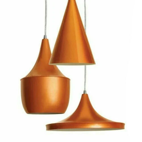 Decorative Hanging Lamp - Metal, Different Sizes, Multicolor Finish | Modern Round Design, Electric Power Source