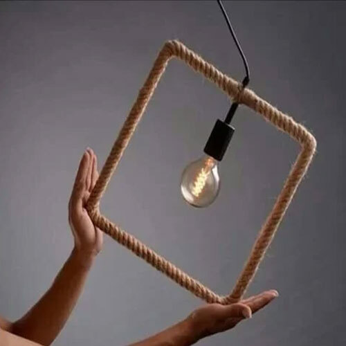 LED Square Rope Hanging Lamp - Round Shape, Multicolor LED Lights , Modern Design in Various Sizes for Stylish Indoor Elegance