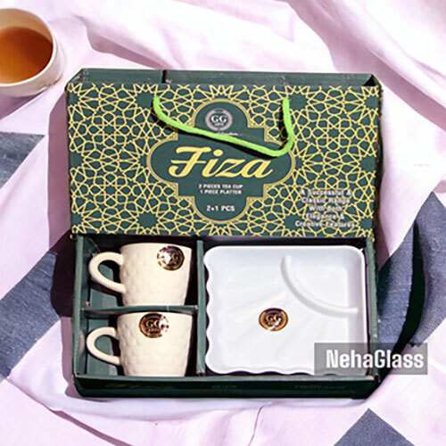 2 Pcs White Tea Cup Set