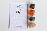 Leo Zodiac Crystal Kit, Gemstone Zodiac Gift Set