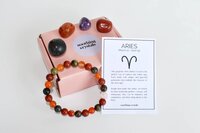 Aries Zodiac Crystal Kit, Gemstone Zodiac Gift Set