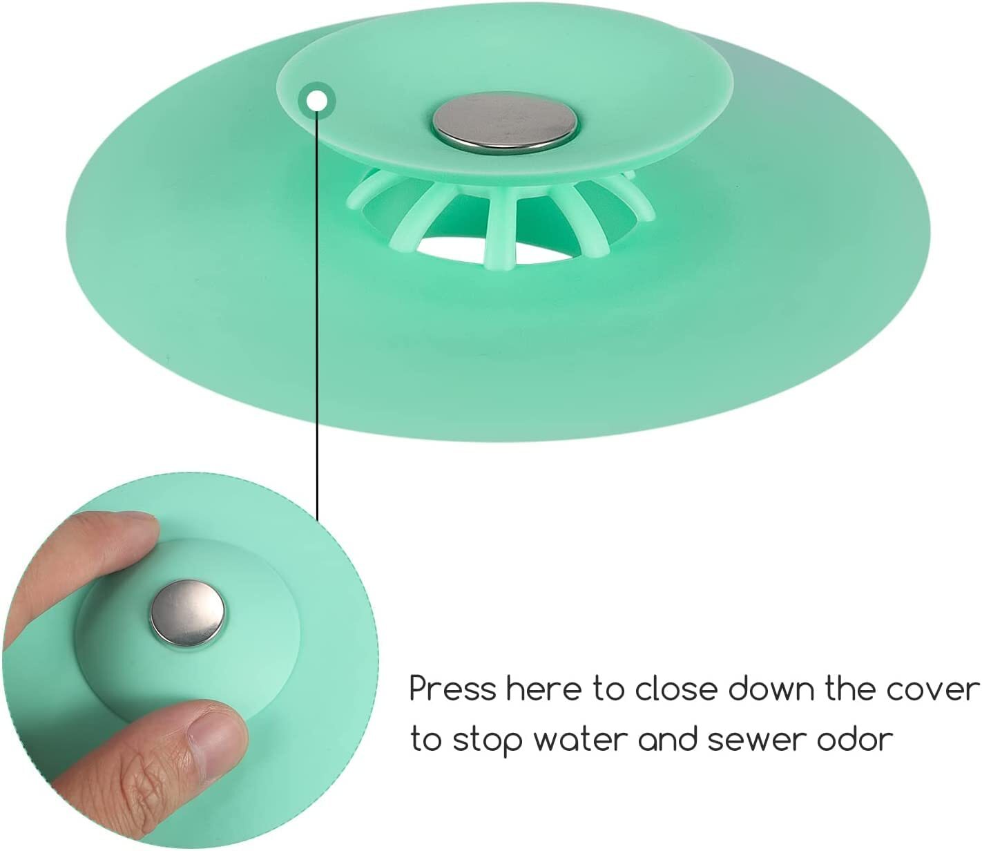 SILICON SINK STOPPER HAIR CATCHER