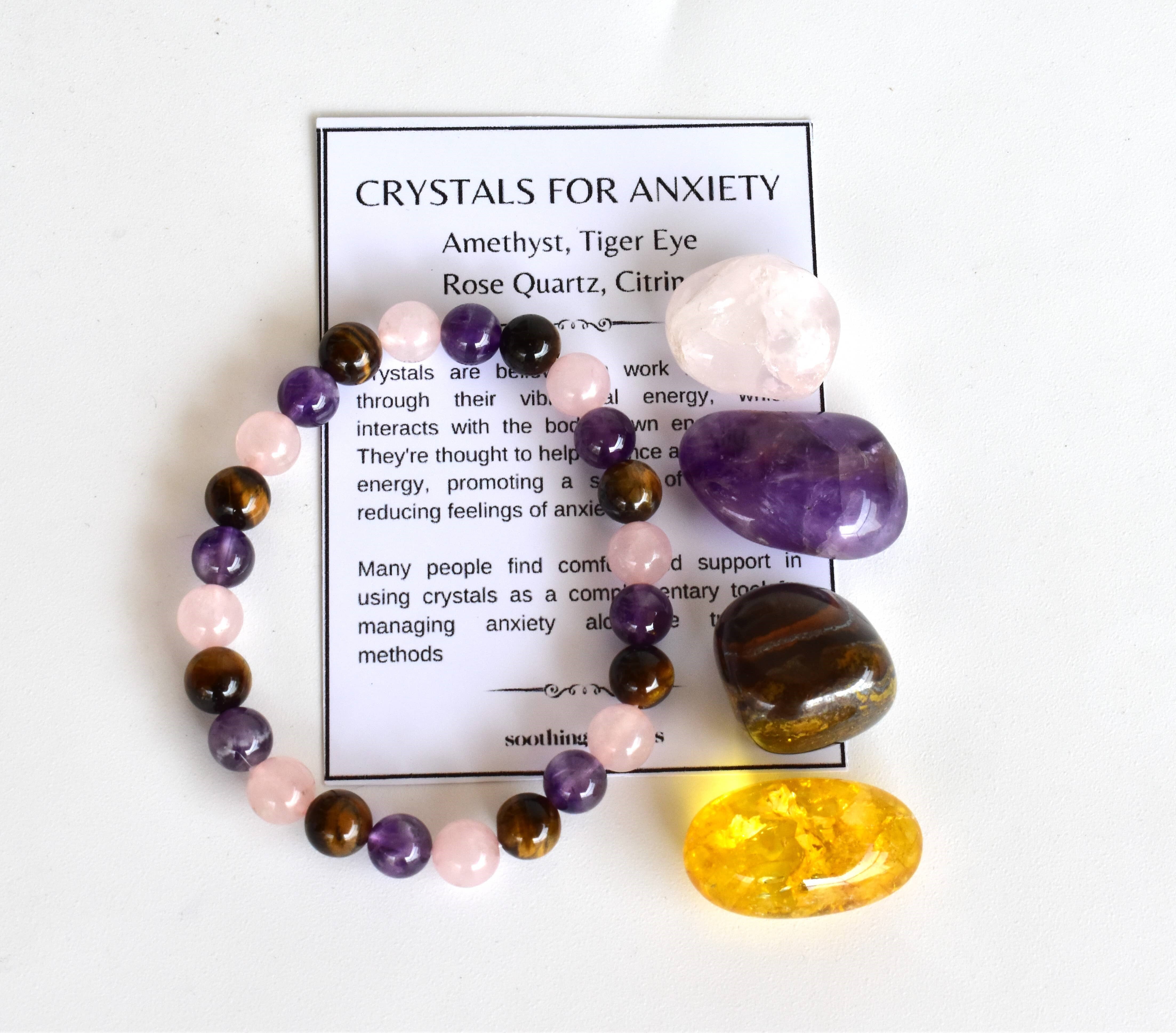 Calming Anxiety Crystal Kit, Healing Gemstones, Meditation Gift Stones