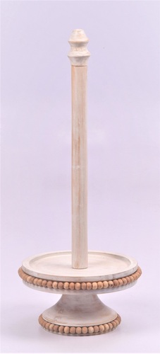 Wooden White Wash Toilet Roll Holder