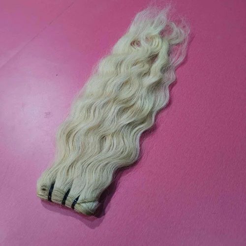 613 Blonde Wavy Weft Hair Bundles