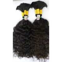 Indian Bulk Human Hair - 100% Natural Curly Hair Extensions, 20-30 Inches, Natural Black Color, Tangle-free, Heat-tolerant, Unisex