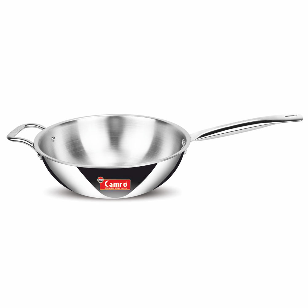 CAMRO Triply Stainless Steel wok pan