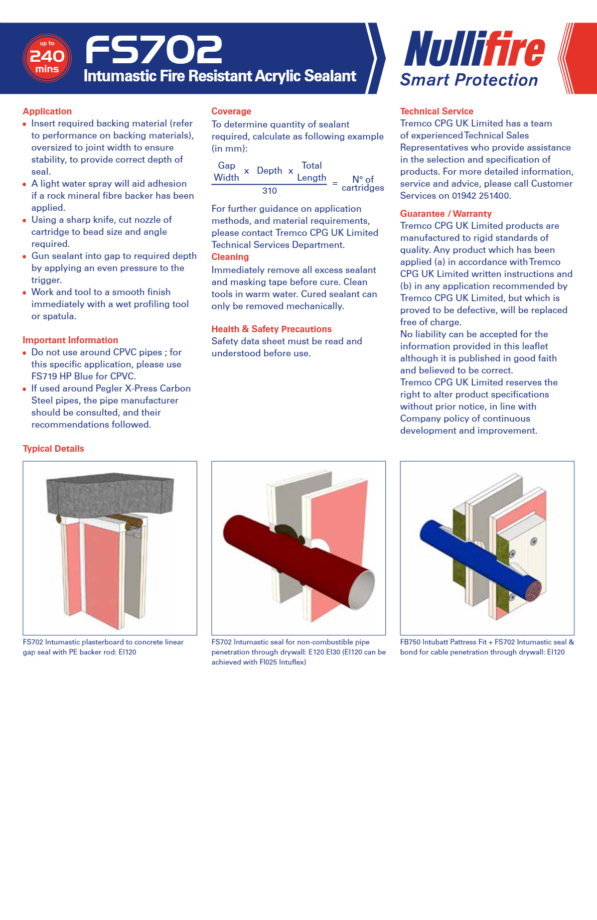 Intumastic Fire Resistant Acrylic Sealant - FS 702