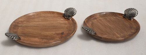 Wooden Round Tray Set