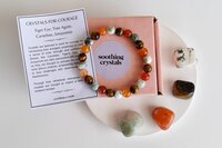 Promote Courage Crystal Kit, Healing Gemstones, Meditation Gift Stones