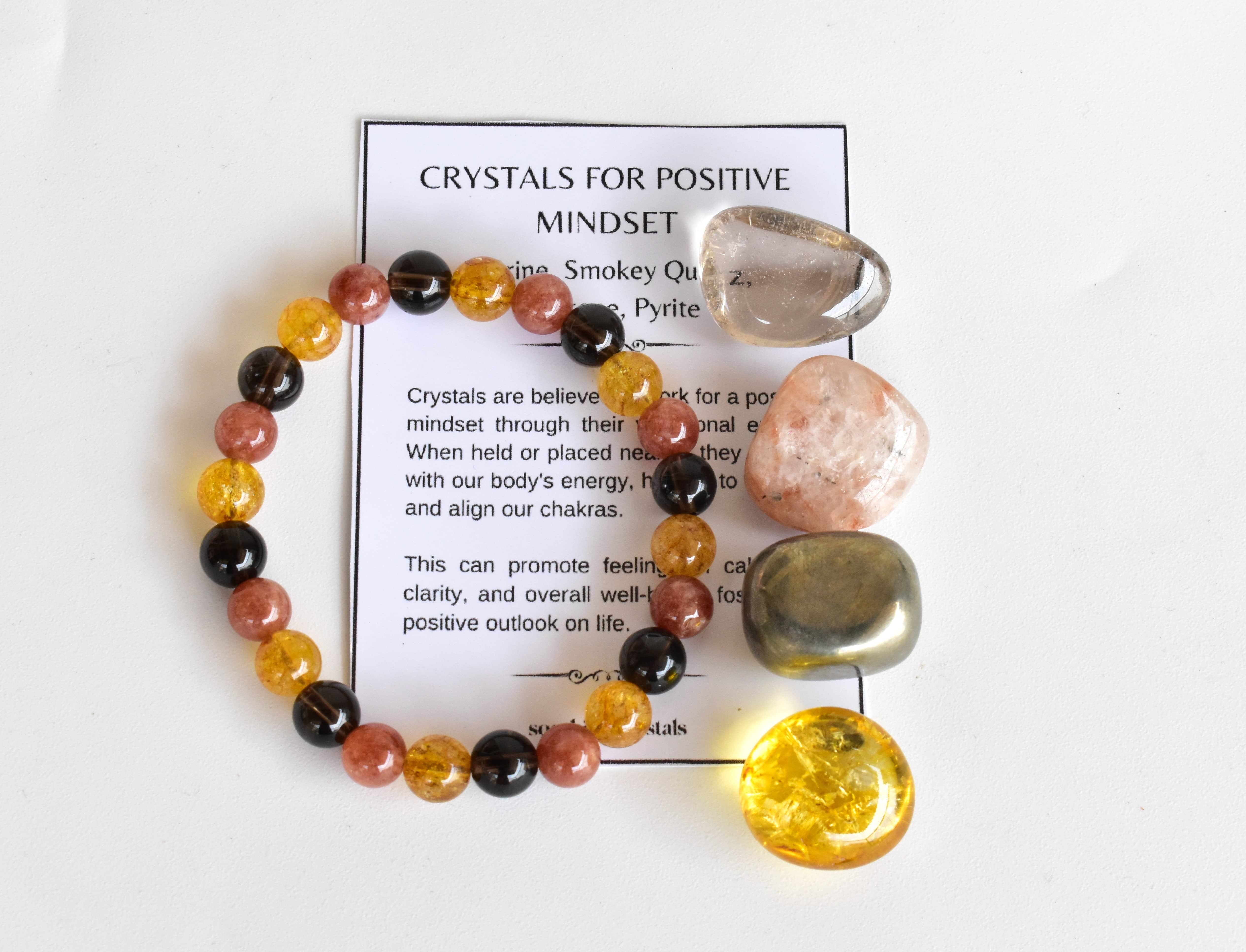 Developing Positive Mindset Crystal Kit, Healing Gemstones, Meditation Gift Stones