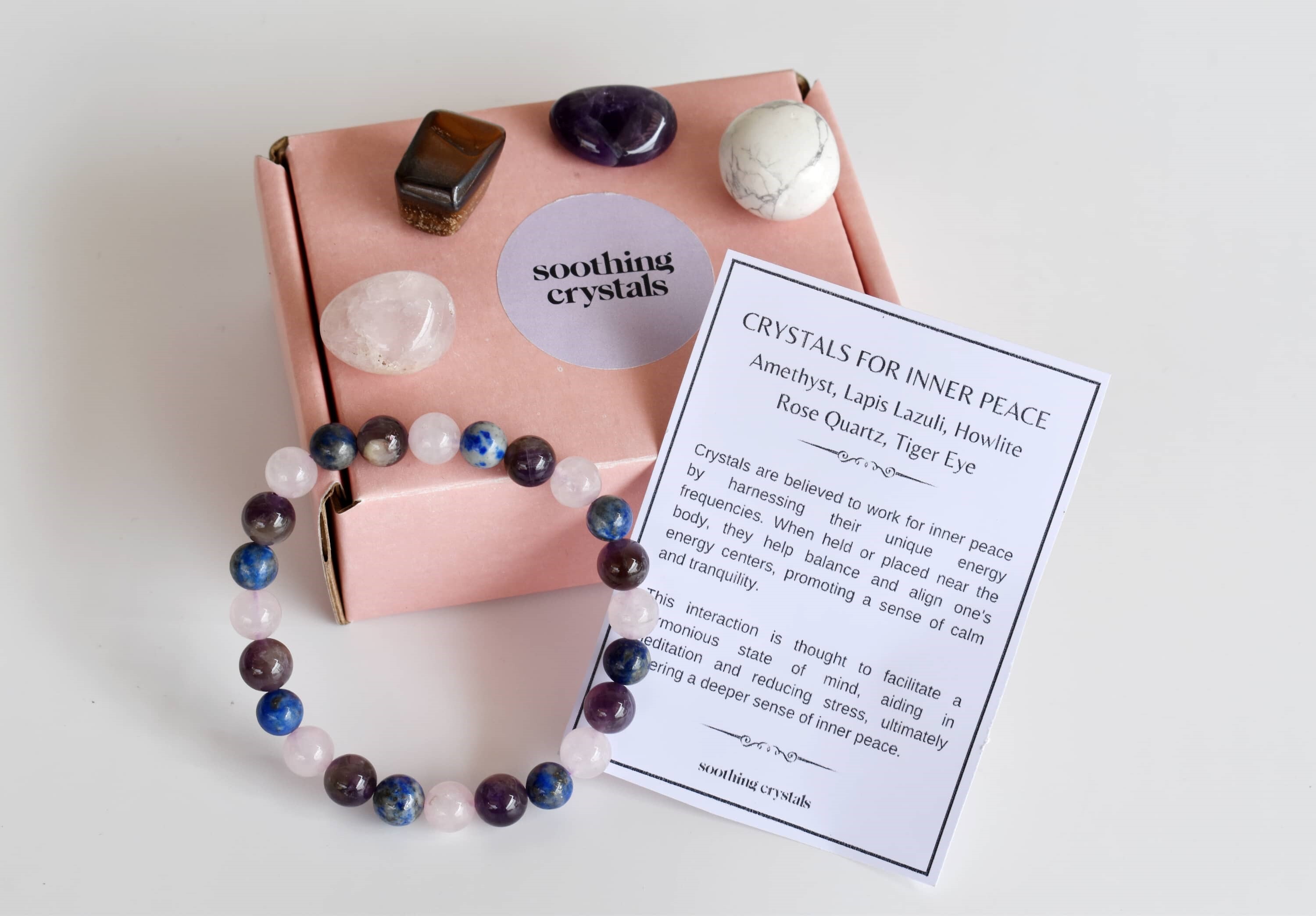 Promoting Inner Peace Crystal Kit, Healing Gemstones, Meditation Gift Stones