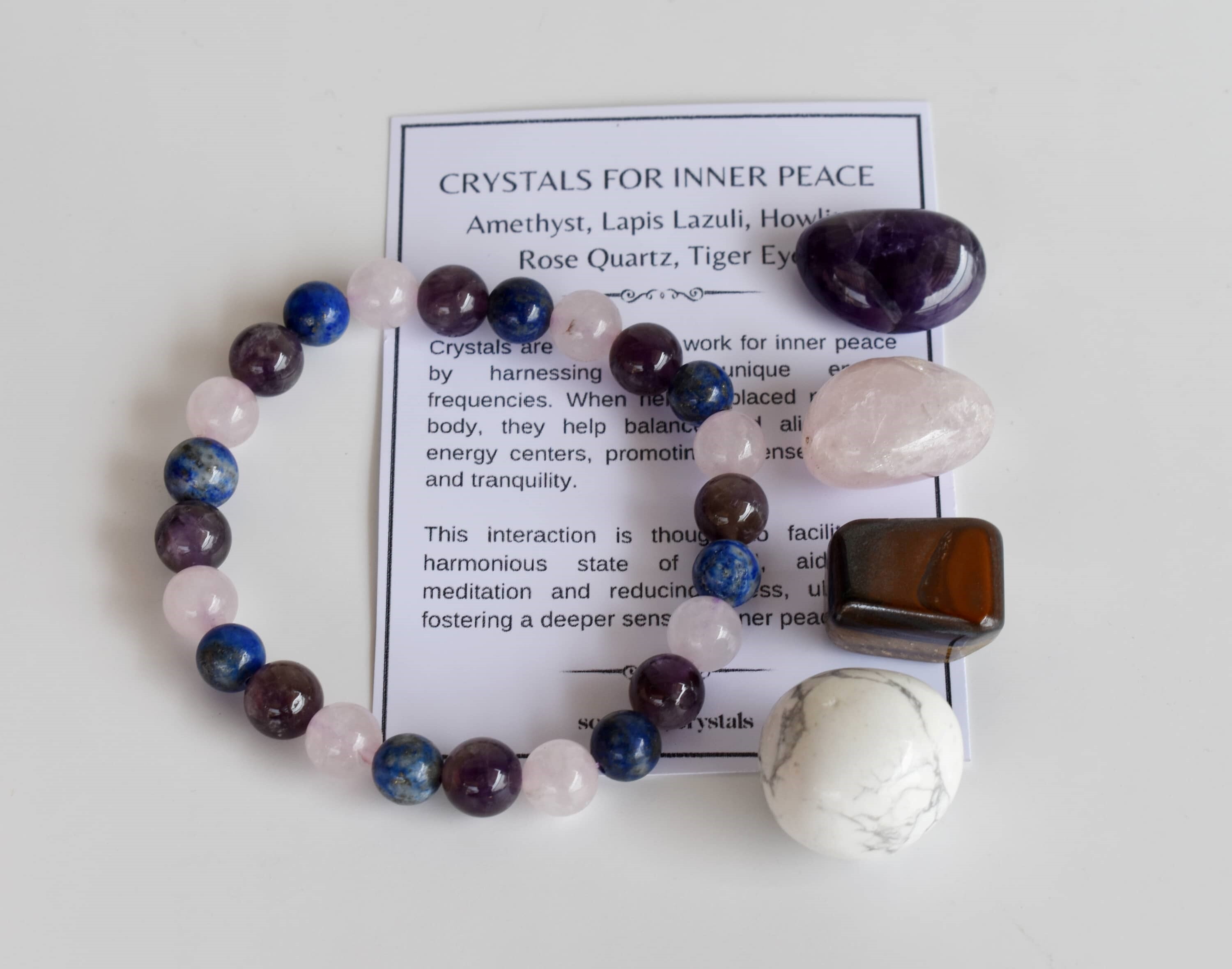 Promoting Inner Peace Crystal Kit, Healing Gemstones, Meditation Gift Stones