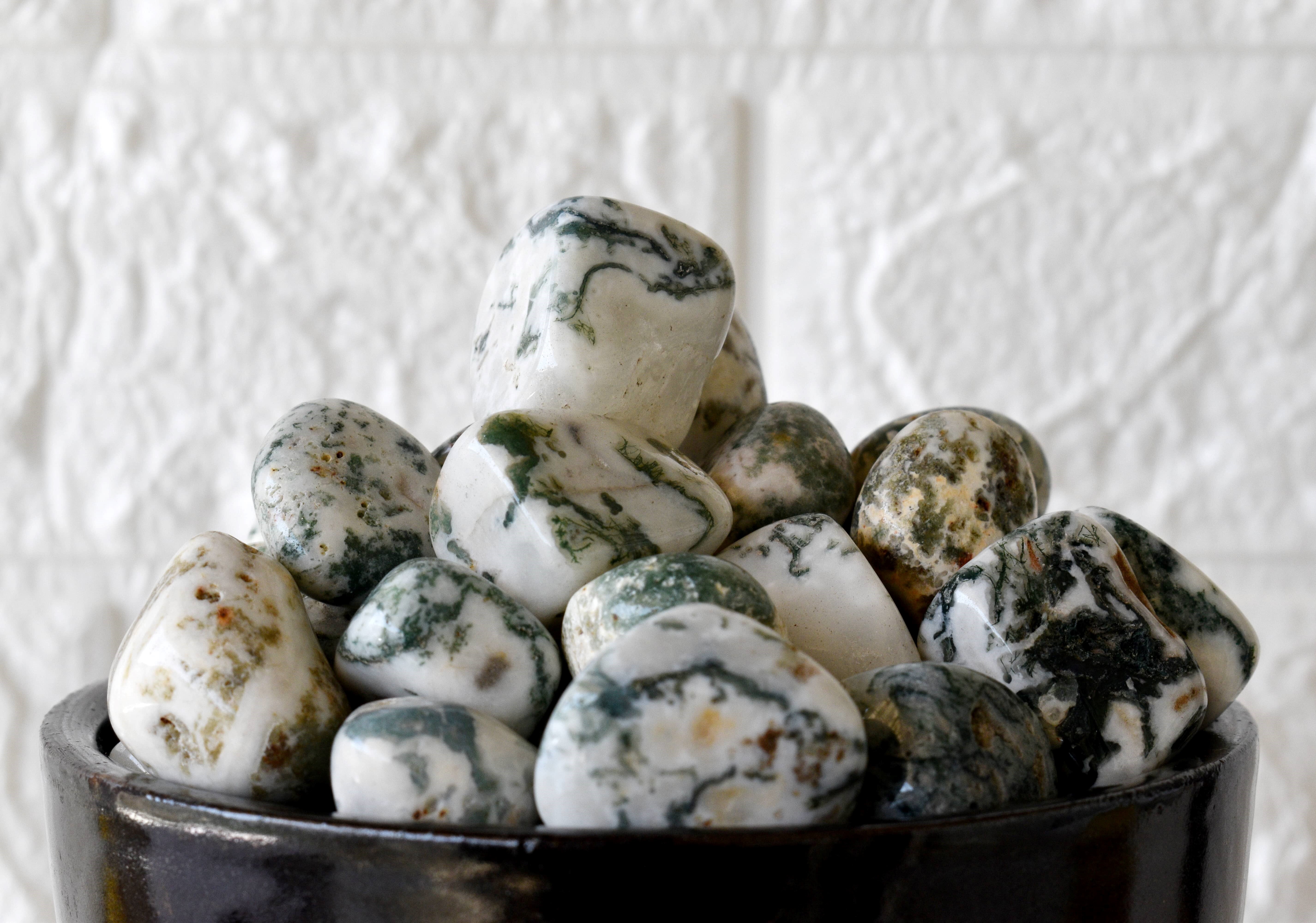 Tree Agate  Tumbled, Healing Crystal Tumbled Stones