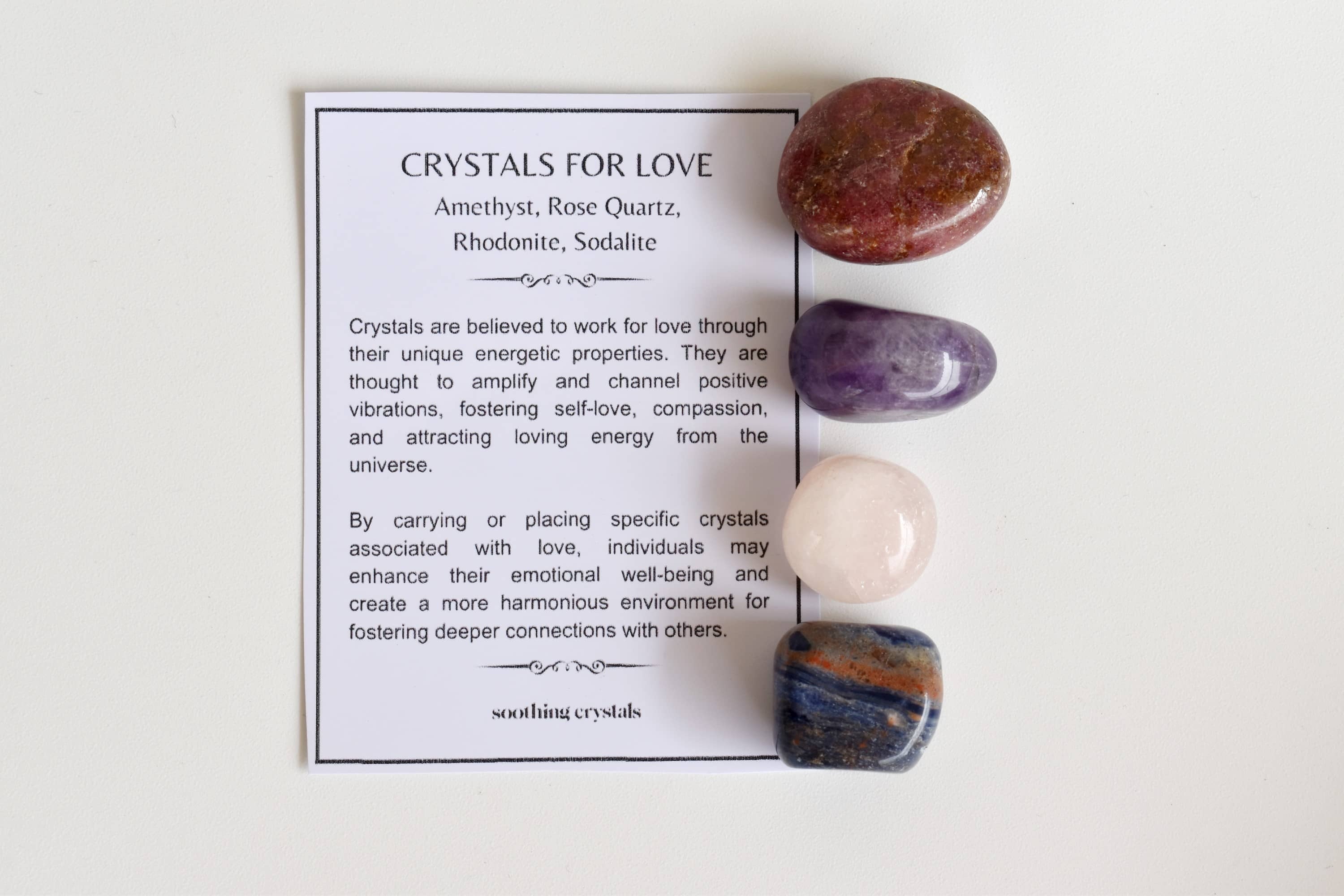 Attracting Love Crystal Kit, Healing Gemstones, Meditation Gift Stones